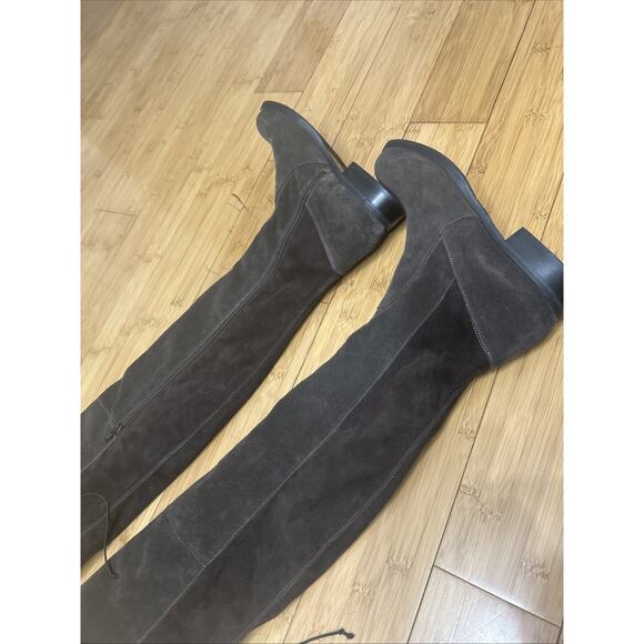 BUTTER Italy Suede Over-the-Knee Boots Tie Back Soft Luxury Minimalist Sz 7.5 - Picture 6 of 7